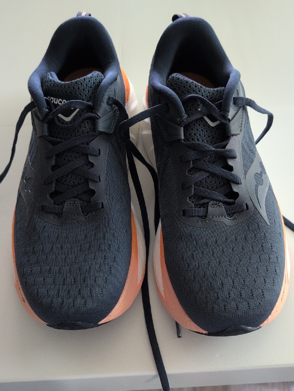 Saucony Women's Navy Sneakers with Coral Accents